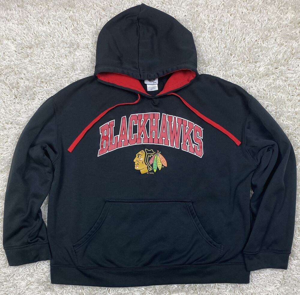 Chicago Blackhawks NHL Hoodie Mens L Black Red Officially Licensed Hockey